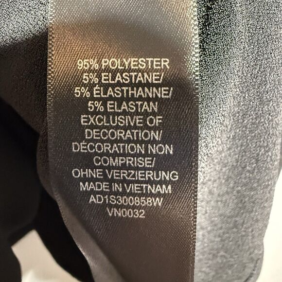 Adrianna Papell Shirt Womens Medium Black Heart Mesh Ruffle Yoke Top Blouse NWT - Picture 8 of 10